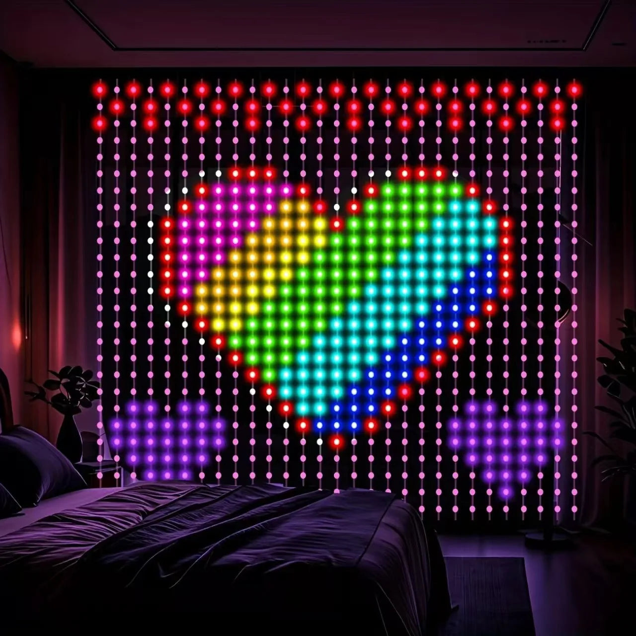 USB LED Smart Curtain Lights RGB Fairy Lights Bluetooth App Control DIY Music Sync Party Decor for Bedroom Window