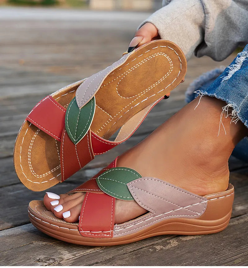 Women's Sandals 2025 Summer Shoes Woman Mix Color Heels Sandals Summer Women Slippers Elegant Heeled Footwear Chaussures Femme