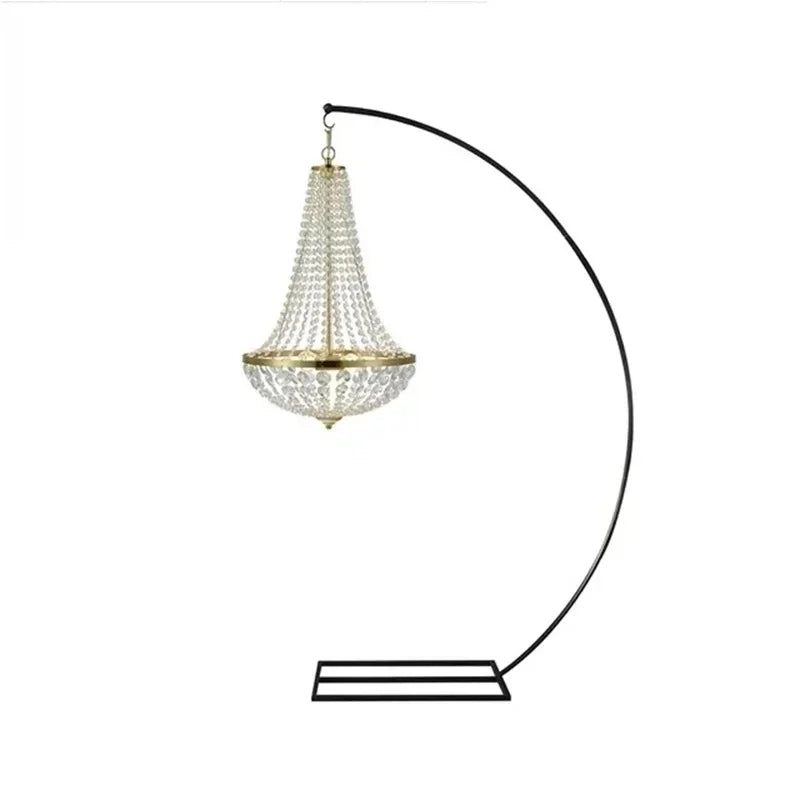 Outdoor Wedding Backdrop Decoration Luxury Chandelier Iron Stand for Stage Road Lead Decor Event Props Customized Flower Frame