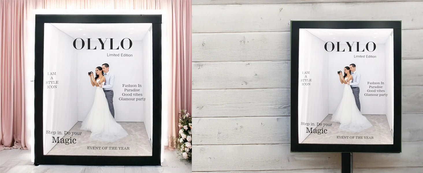 Weddings Photography Background decoration Props PVC magazine photo booth backdrop party event  led photo booth with led