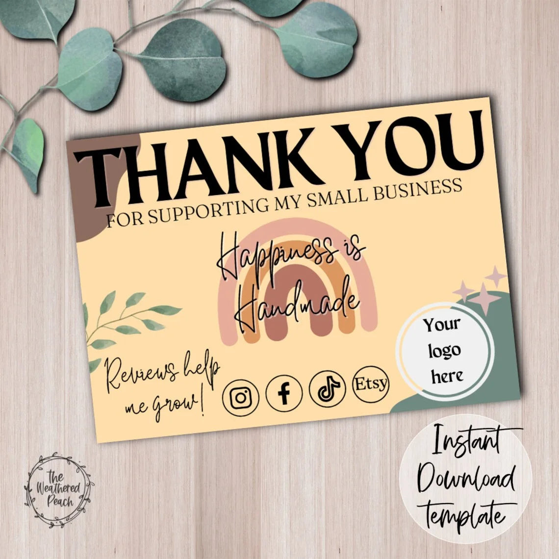 Custom Thank You Cards For Business Wedding Invitation Personalized With Logo Gold Gift Envelope Water Color Decoration Postcard