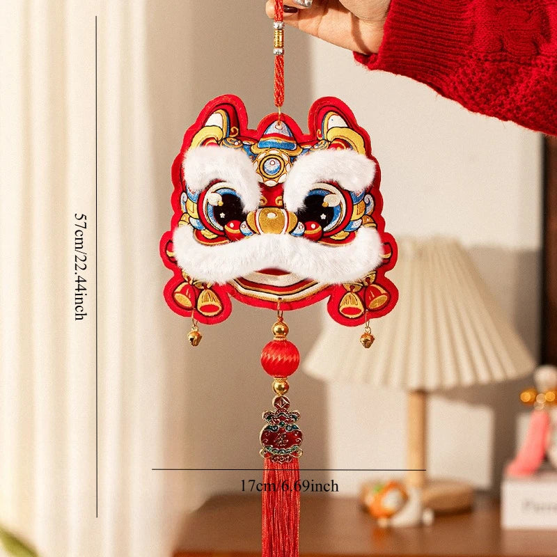 Chinese New Year Lion Dance Pendant Spring Festival Red Celebration Decoration Home Furnishings Festive