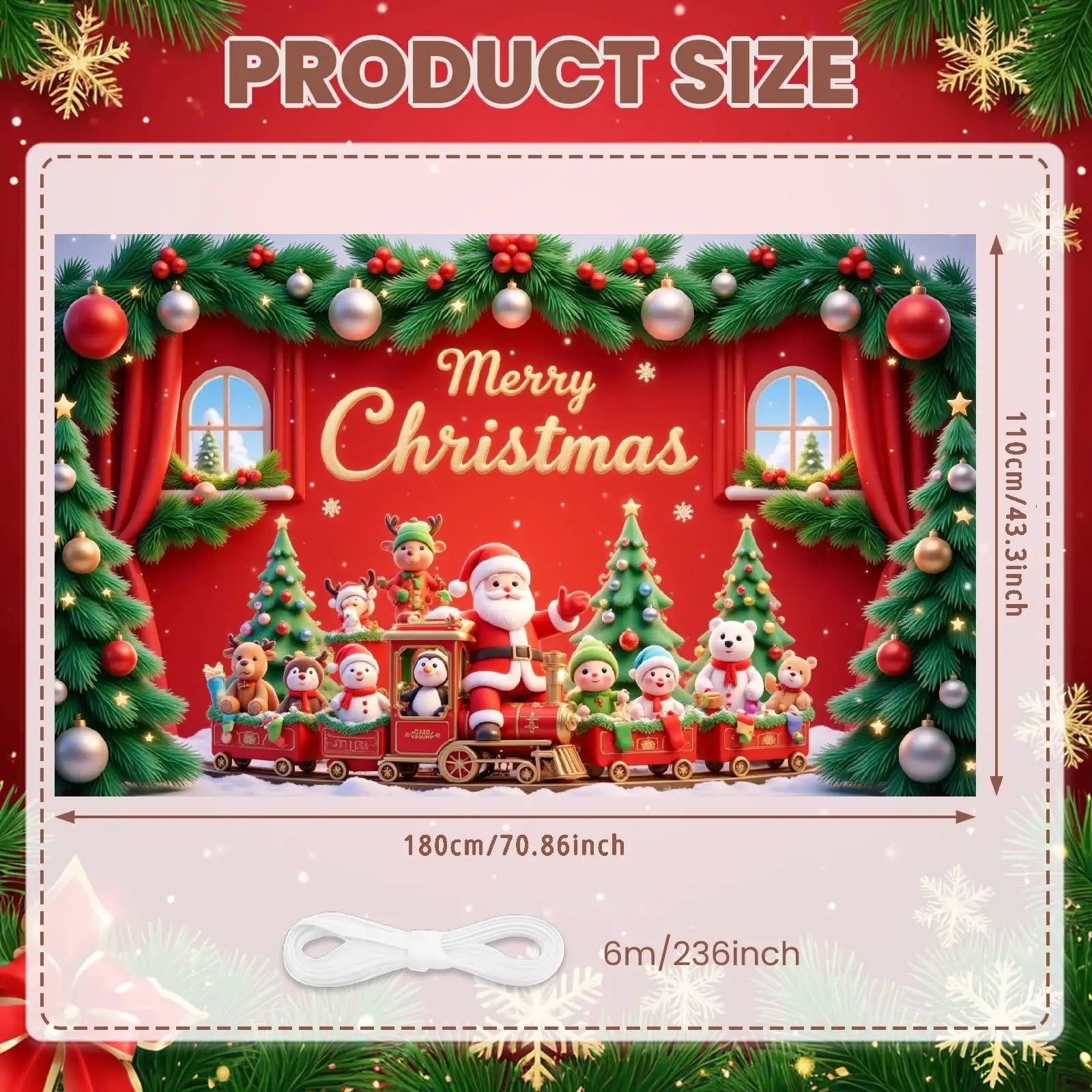 Merry Christmas Holiday Banner Decorative Ornaments New Year Decorative for Holiday Party Winter Celebration Home Decoration