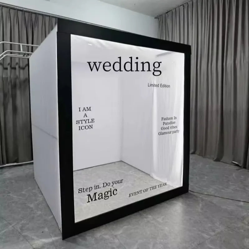 Weddings Photography Background decoration Props PVC magazine photo booth backdrop party event  led photo booth with led