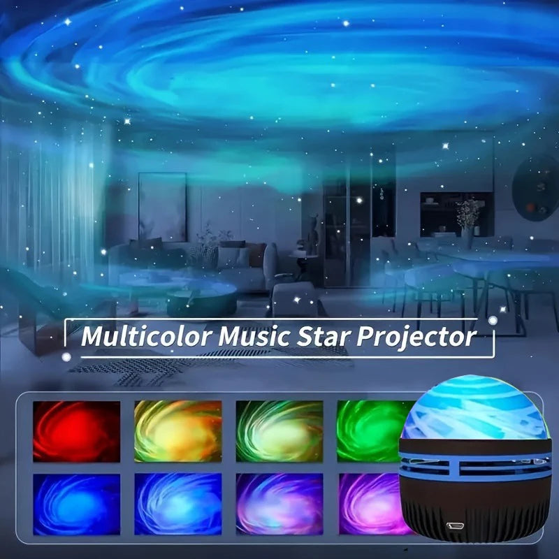 1pc Star Spiral Night Light,Starry Sky Atmosphere Light, USB-Powered, Multi-Color,Remote Control, for Gift,Bedroom,Party Decor