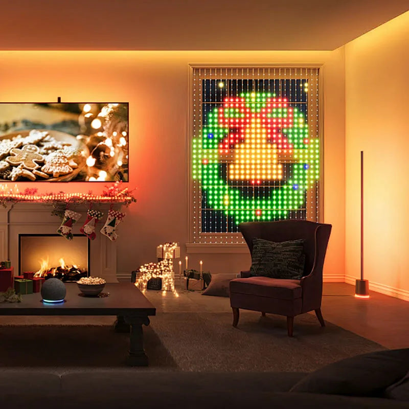 400LED Smart Curtain Lights 2*2M RGBIC Window Fairy Light APP Control Remote Music Mode for Home Halloween Christmas Decor