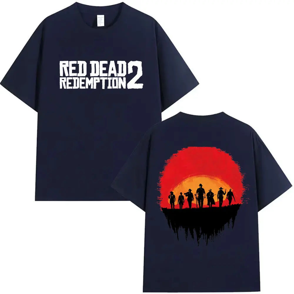 Retro Red Dead Redemption 2 Graphic Men's and Women's Fashion Trend 2025 Summer Print 100% Pure Cotton Loose Casual T-shirt
