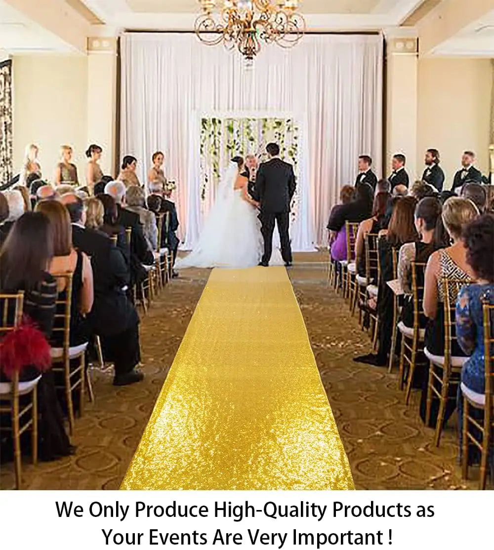 Gold Aisle Runners Carpet Runner for Party Glitter Runner Reusable Decor for Wedding Ceremony,Receptions,Events Christmas Decor