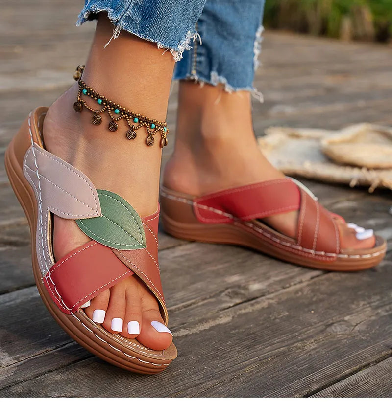 Women's Sandals 2025 Summer Shoes Woman Mix Color Heels Sandals Summer Women Slippers Elegant Heeled Footwear Chaussures Femme