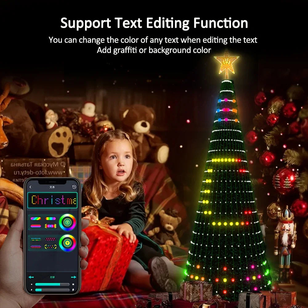 Christmas Tree Star Lights Smart RGB Christmas Light with Remote Timer Music Sync Bluetooth App Controlled Holiday Lighting