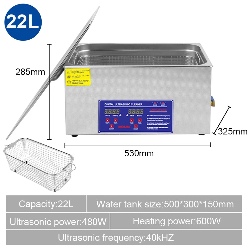 Ultrasonic Cleaner 2L 3L 6L 10L 15L 22L 30L Large Capacity Heated Cleaning Washing Machine Ultrasound Bath For Jewelry Glasses
