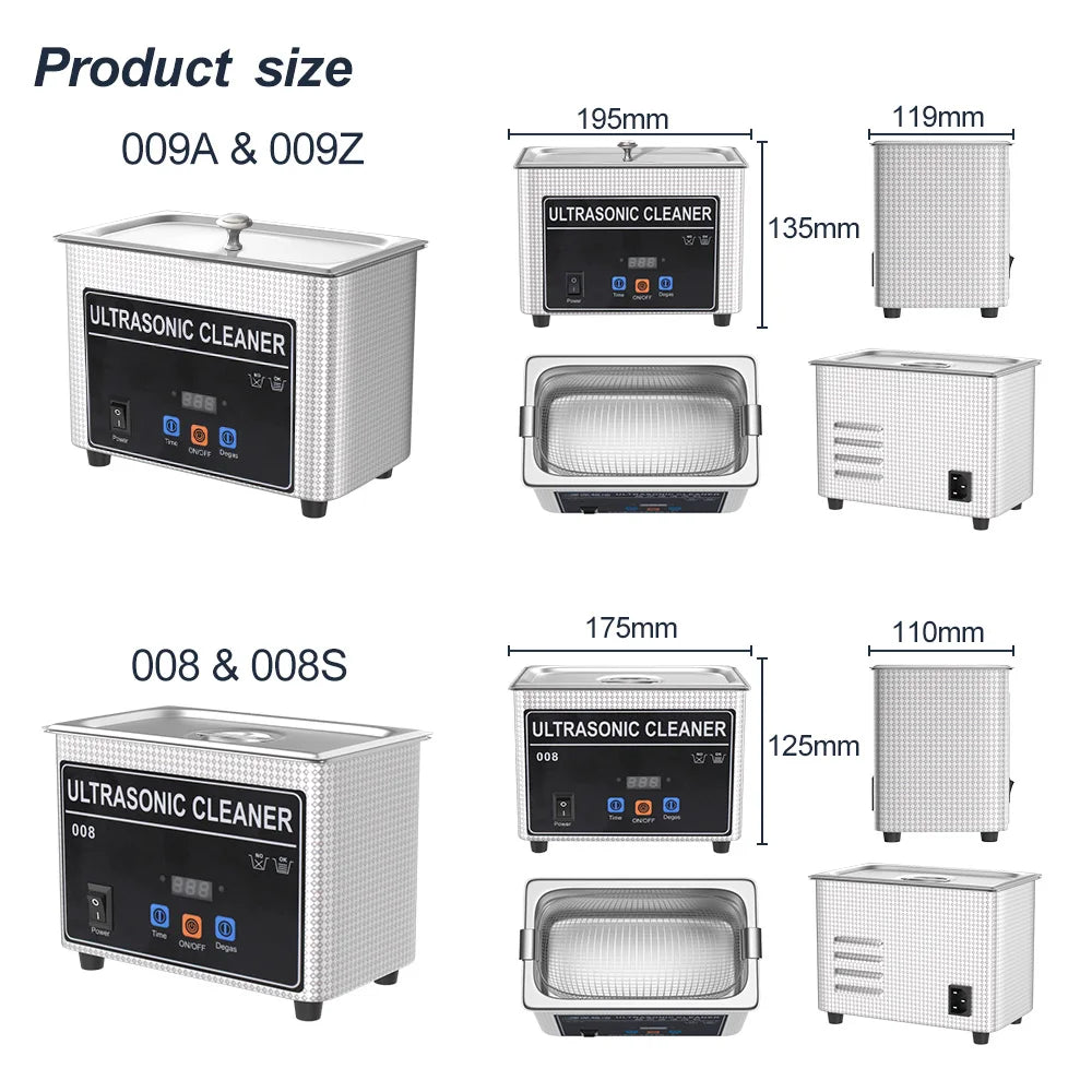 35w 60w Portable Ultrasonic Cleaner for Jewelry Dental Small Metal Parts Tool 800ml 900ml 220v Ultrasonic Bath Washing Machine