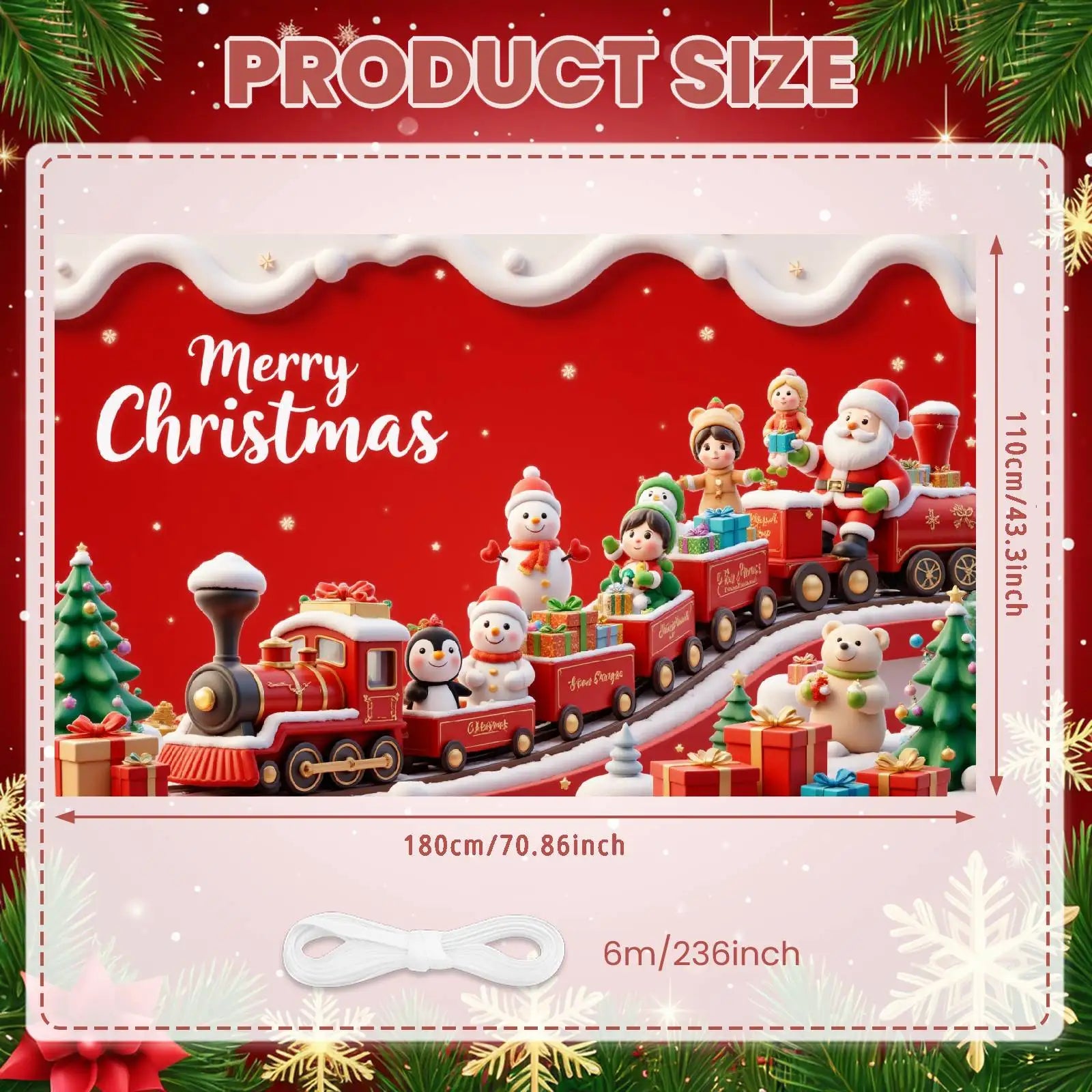 Merry Christmas Holiday Banner Decorative Ornaments New Year Decorative for Holiday Party Winter Celebration Home Decoration