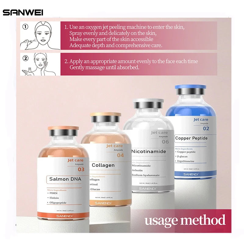 Hyaluronic Acid Oxygen Serum Ampoule Skin anti-aging spray Salmon DNA copper peptide GHK-Cu