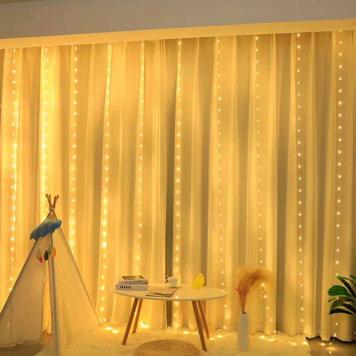 3M LED Curtain Fairy Light Flexible String Lights Christmas Garland Wreath Wedding Party Home Garden New Year Decoration Lamp