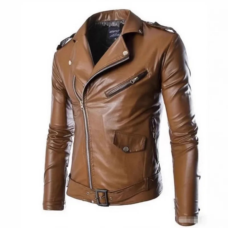 New Men's Leather Jackets Trendy Men's Motorcycle New Products