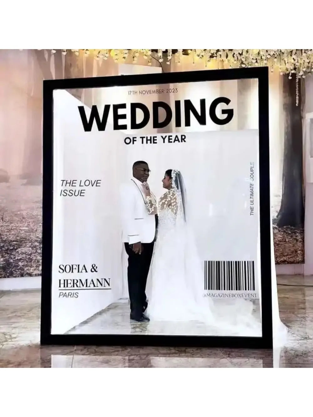 Weddings Photography Background decoration Props PVC magazine photo booth backdrop party event  led photo booth with led