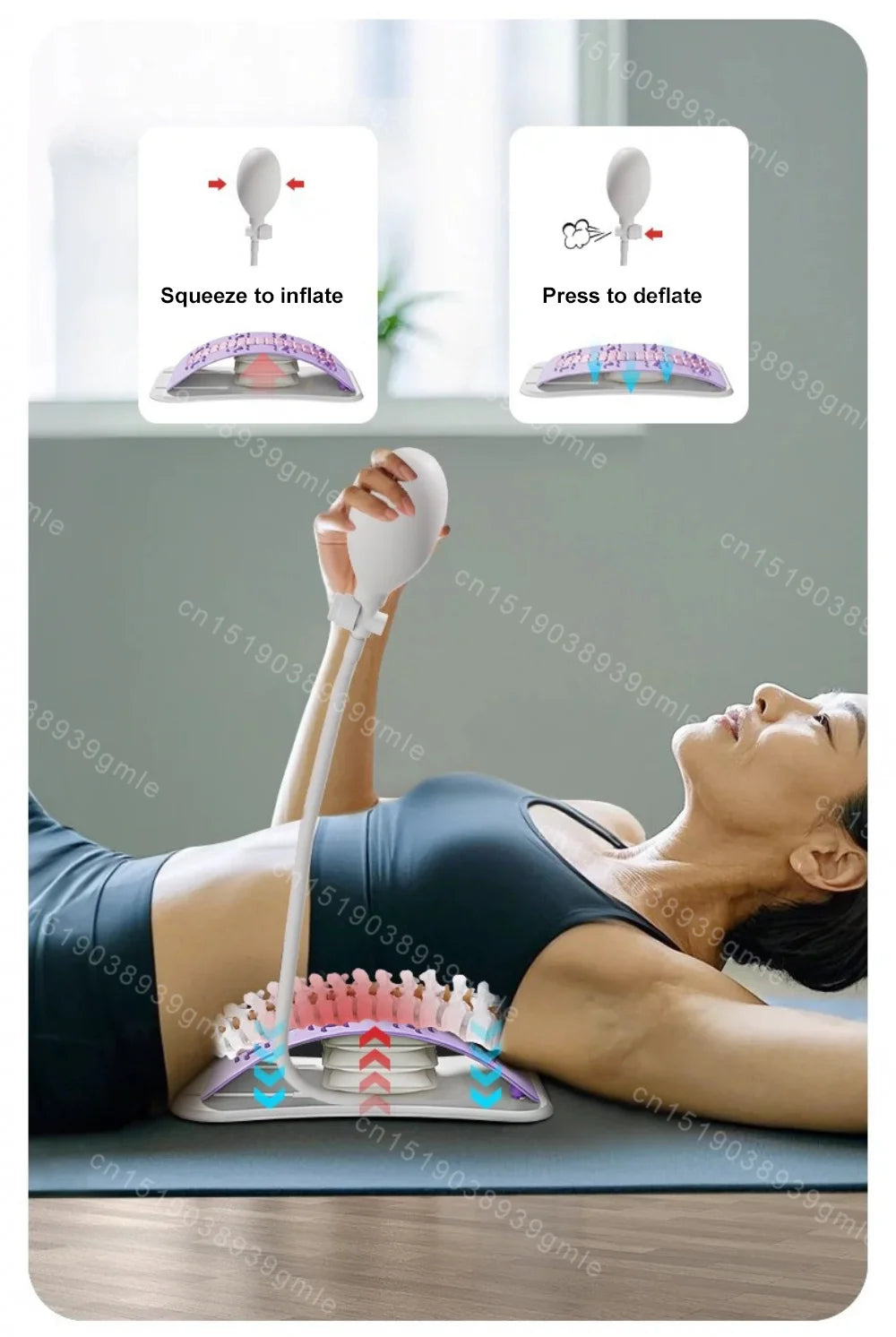 Adjustable Back Massager Airbag Waist Neck Support Massage Lumbar Cervical Muscle Relax Yoga Exercise Equipment Ergonomically