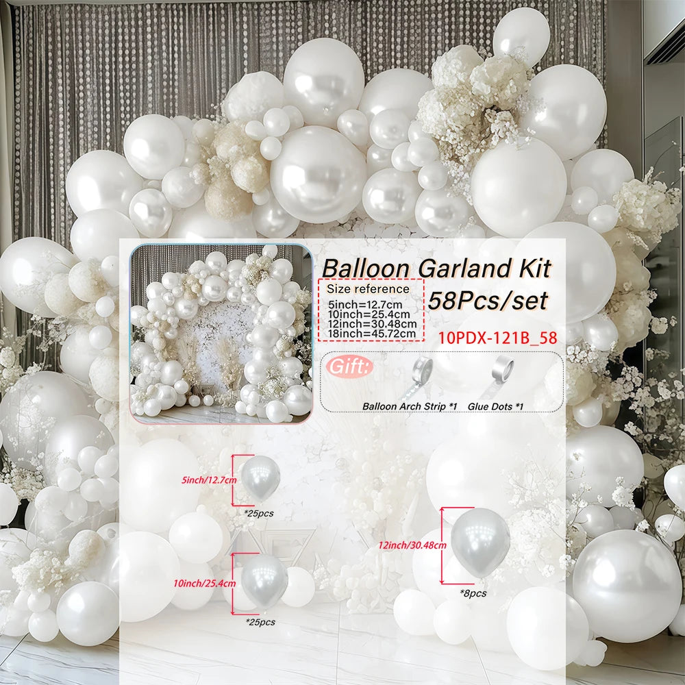 Pearl White,Balloon Arch Kit,Wedding,Birthday Party,Anniversary,Bridal Gift Party,Christmas,Retirement,Proposal,Decoration