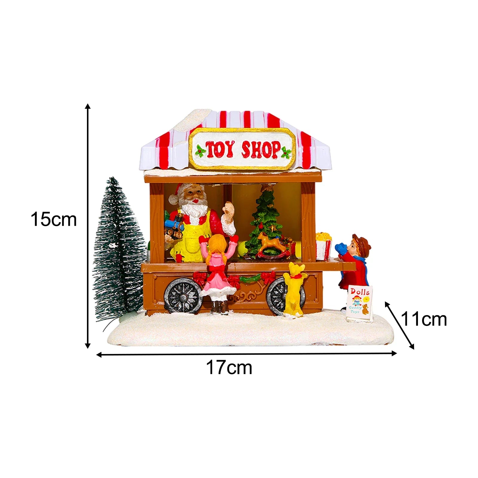 Christmas Music Gift Box Home Decoration Popcorn Scene Village Rotating Santa Statue Christmas Desktop Decor Xmas Kid Child Gift