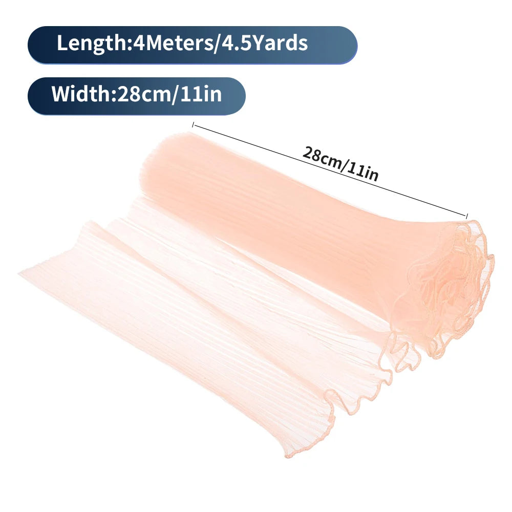 White Floral Packaging for Bouquets  Including Decorative Mesh Wrapping Paper, Pearl-Edged Wrapping Paper, Wrinkled Wave Mesh