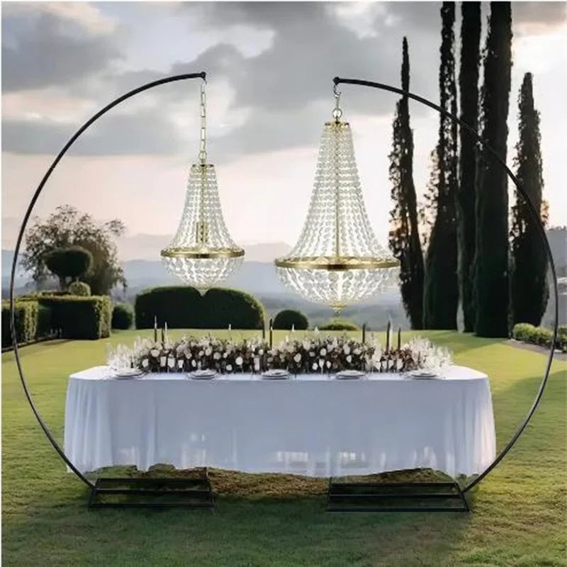 Outdoor Wedding Backdrop Decoration Luxury Chandelier Iron Stand for Stage Road Lead Decor Event Props Customized Flower Frame
