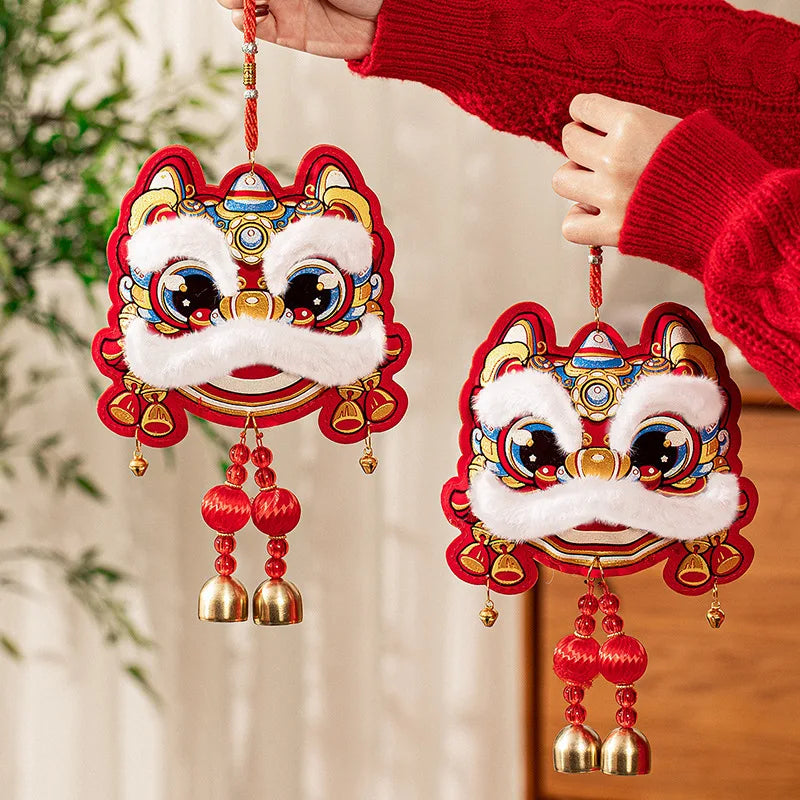 Chinese New Year Lion Dance Pendant Spring Festival Red Celebration Decoration Home Furnishings Festive