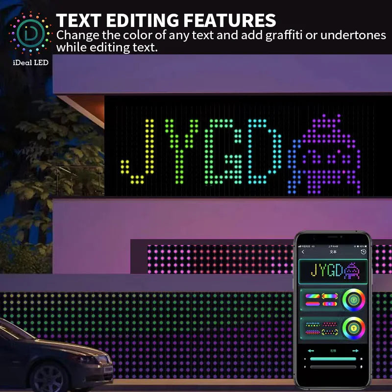 Smart RGB LED Curtain Lights RGB LED String Light AppControl USB DIY Text Animation Display Music Sync for Christmas Party Decor