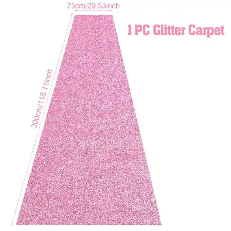 Red Wedding Carpet Glitter Runway Sparkling Wedding Birthday Party Event Decoration Outdoor Accessories Banquet Corridor Carpet