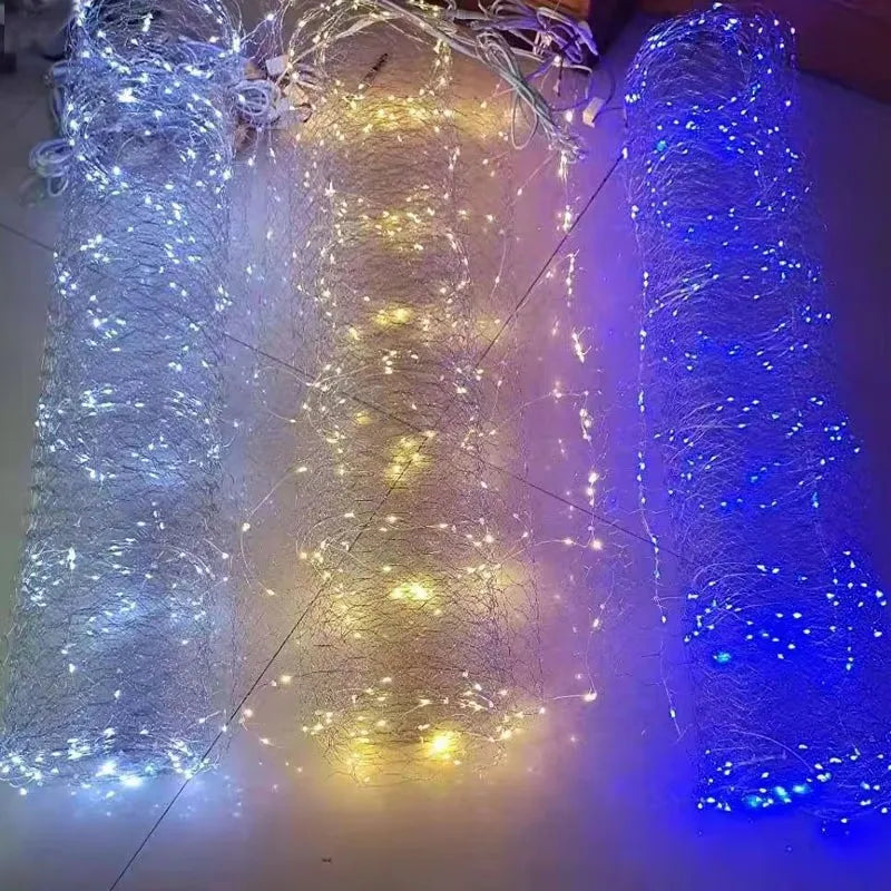 DIY Wedding Christmas Birthday Ceiling Decoration Wrought Iron Luminous Lamp Beads Starry Sky Net Stage Photography Scene Layout