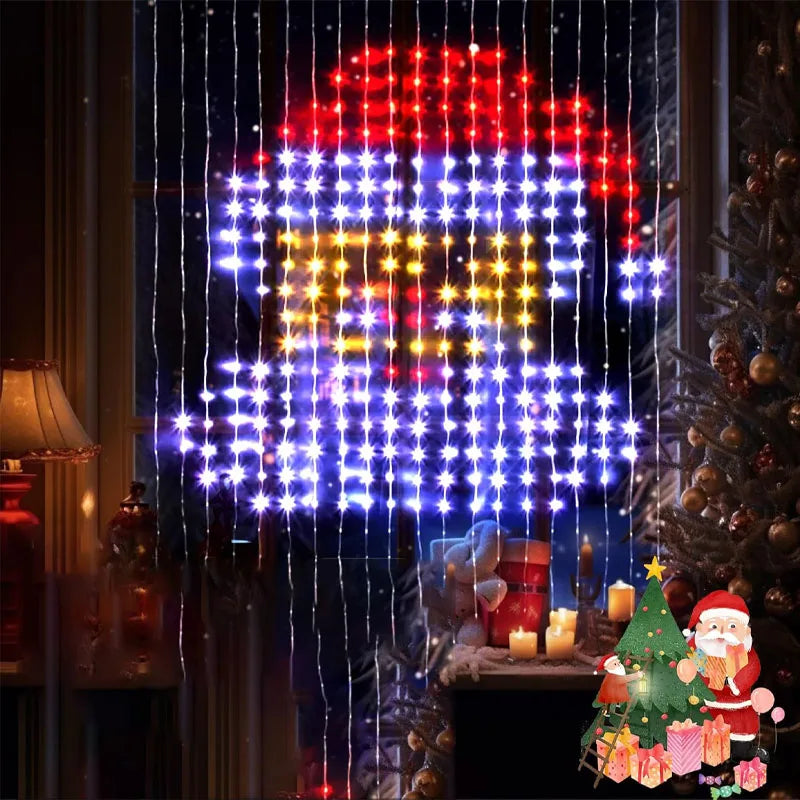 400LED Smart Curtain Lights 2*2M RGBIC Window Fairy Light APP Control Remote Music Mode for Home Halloween Christmas Decor