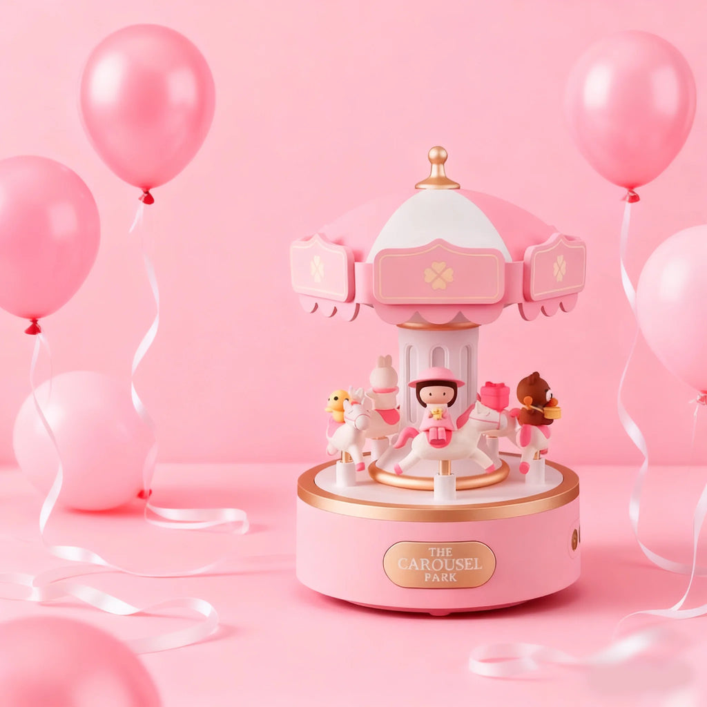 Christmas style carousel&small flame music box ambient light, rechargeable night light, Christmas, birthday decorative light