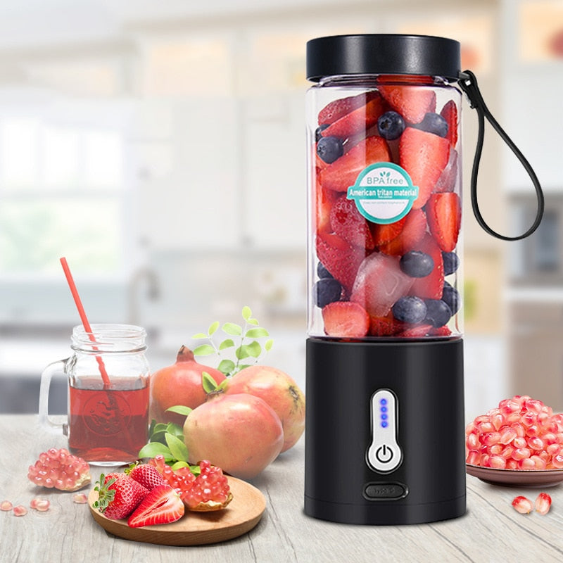530ML Electric Juicer Portable Smoothie Blender USB Rechargeable Food Processor Fruit Mixer Machine Mini Juicer Blender Cup