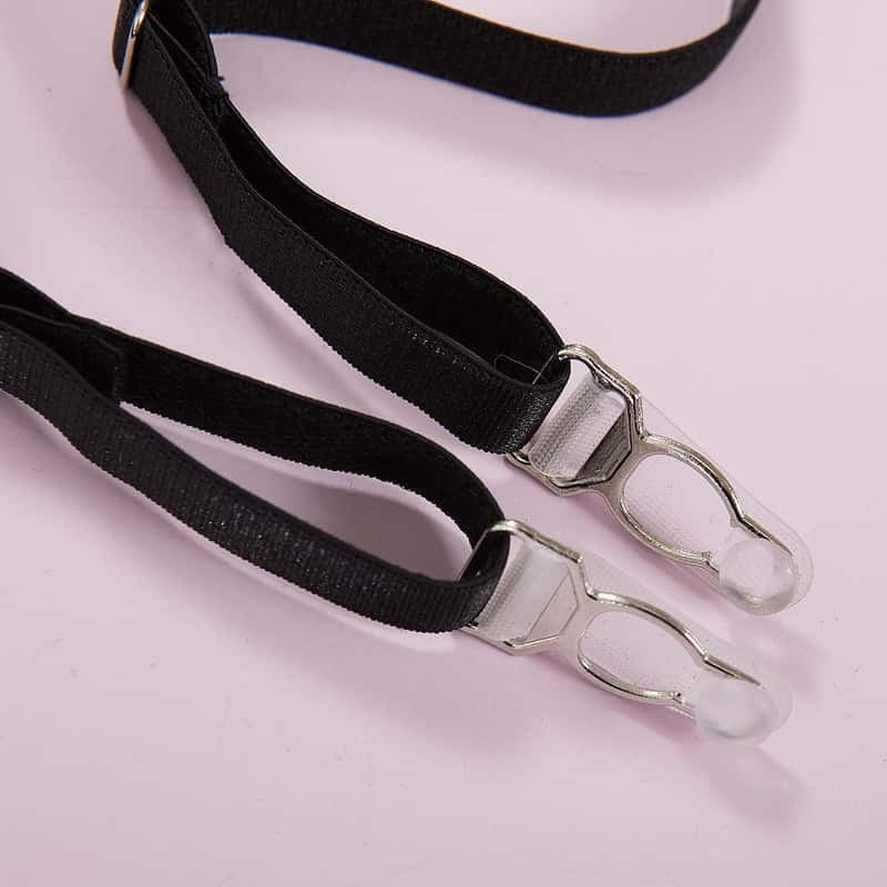 Shiny Heart Lace Bustier Set Garter Details