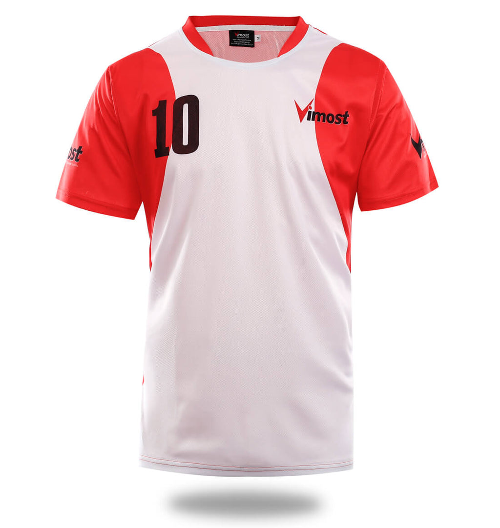 White Red Design Sublimated Soccer Jersey