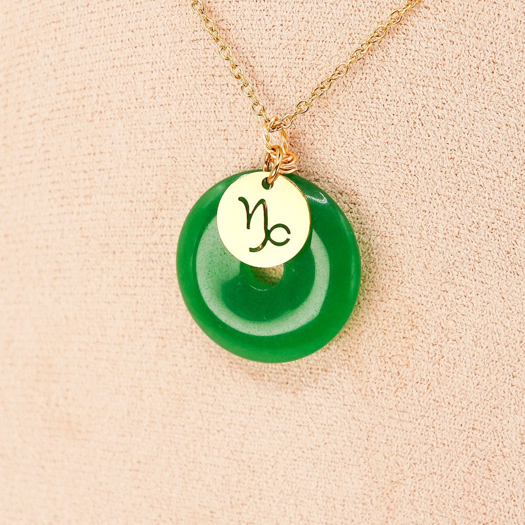 CUSTOMIZED | Jade Donut Pendant + Astro Charm