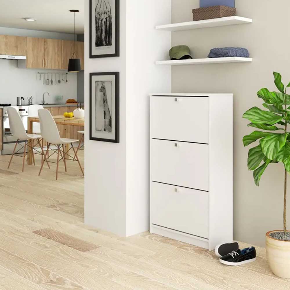 3- dielna skrinka na obuv, biela