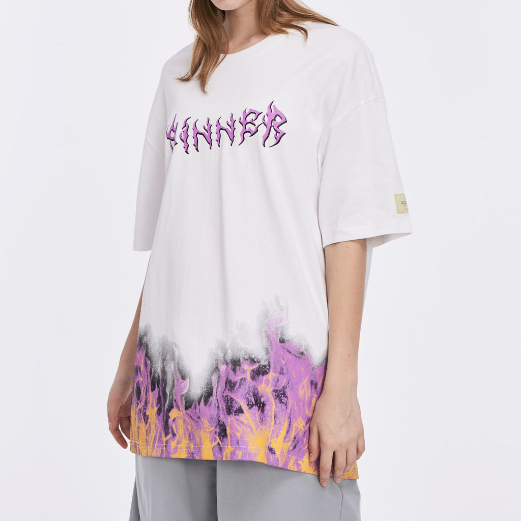 DARK Flame Butterfly Oversize T Shirt Cotton Punk Rock Streetwear Hip Hop T Shirt Men Harajuku Short Sleeve Tees