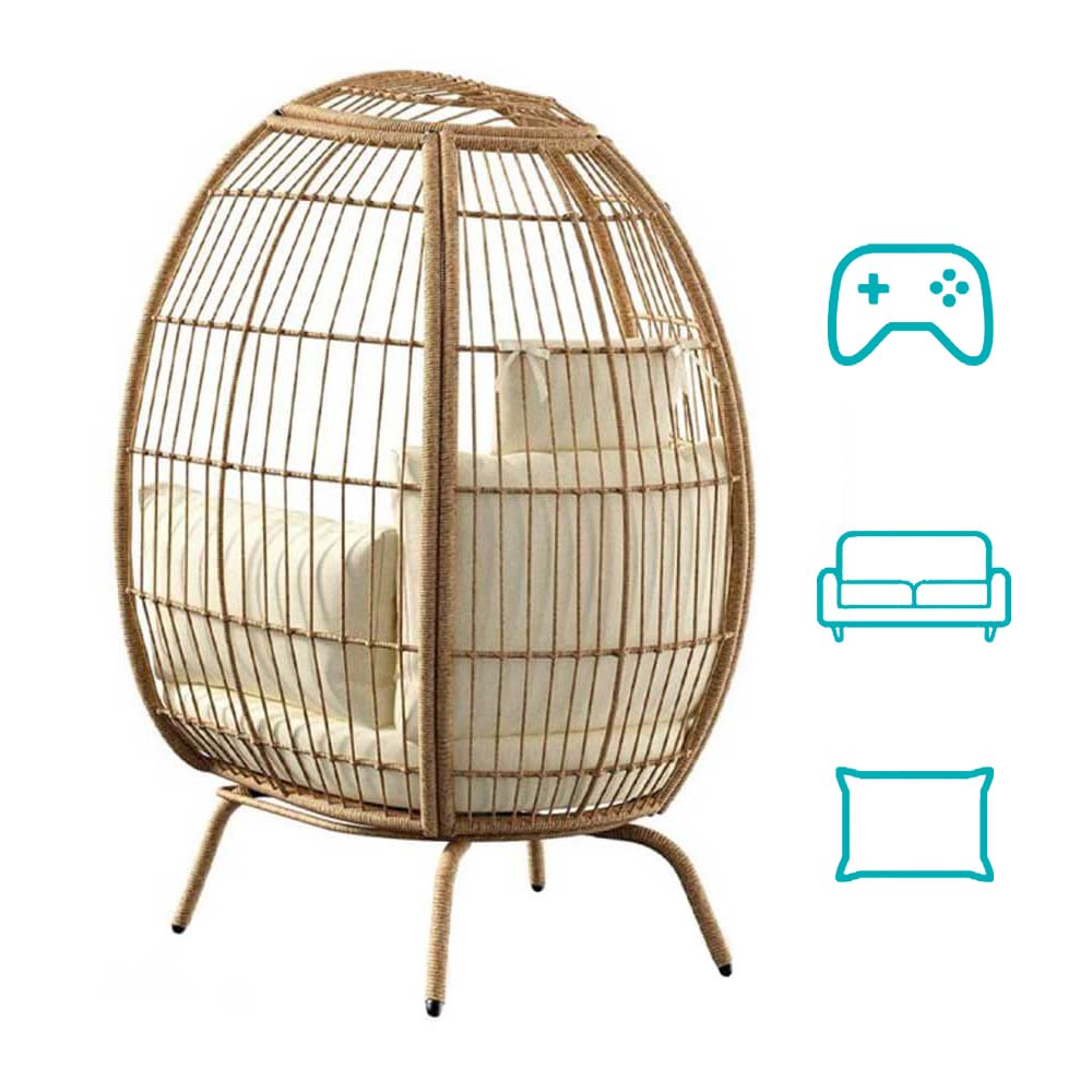 Prútené kreslo s vankúšikmi