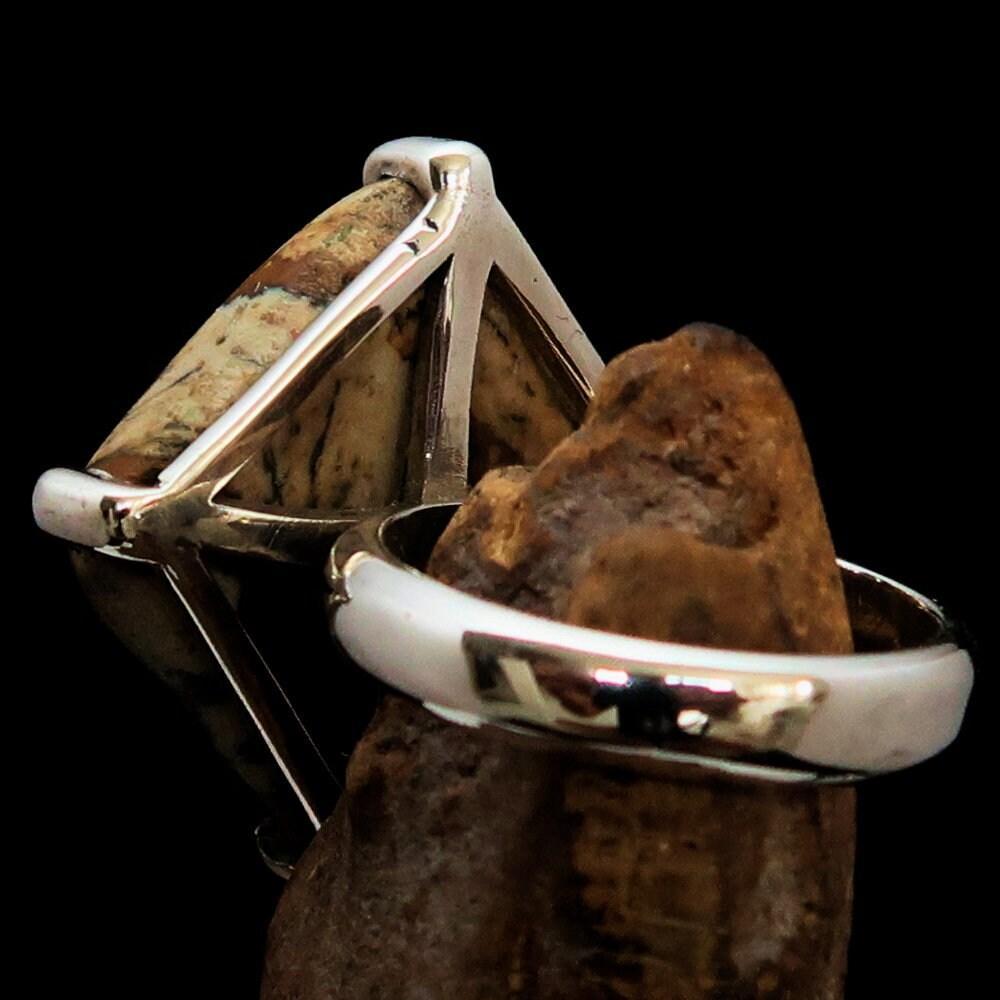 Jasper Ring, Sterling Silver Ring, Picture Jasper Ring, handmade silver ring, unique design, handmade gemstone ring, gift for her - Size 7