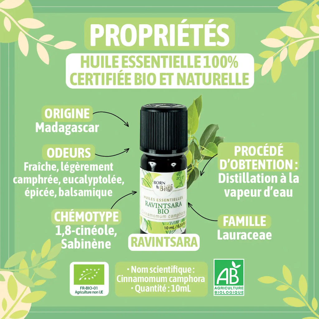 Huile essentielle Ravintsara Certifiée Bio