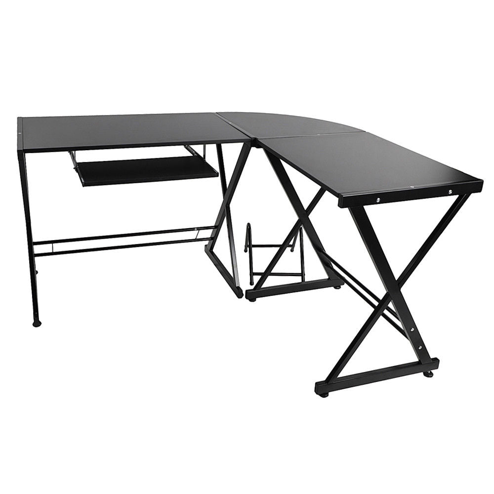 L-shaped desk-black