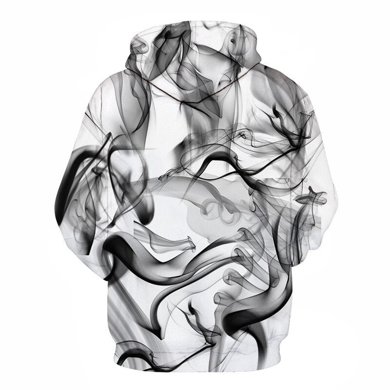 Men/Women 3d Sweatshirts Print Watercolor Dreamy Smoke Lines Thin Style Autumn Winter Hooded Hoodies