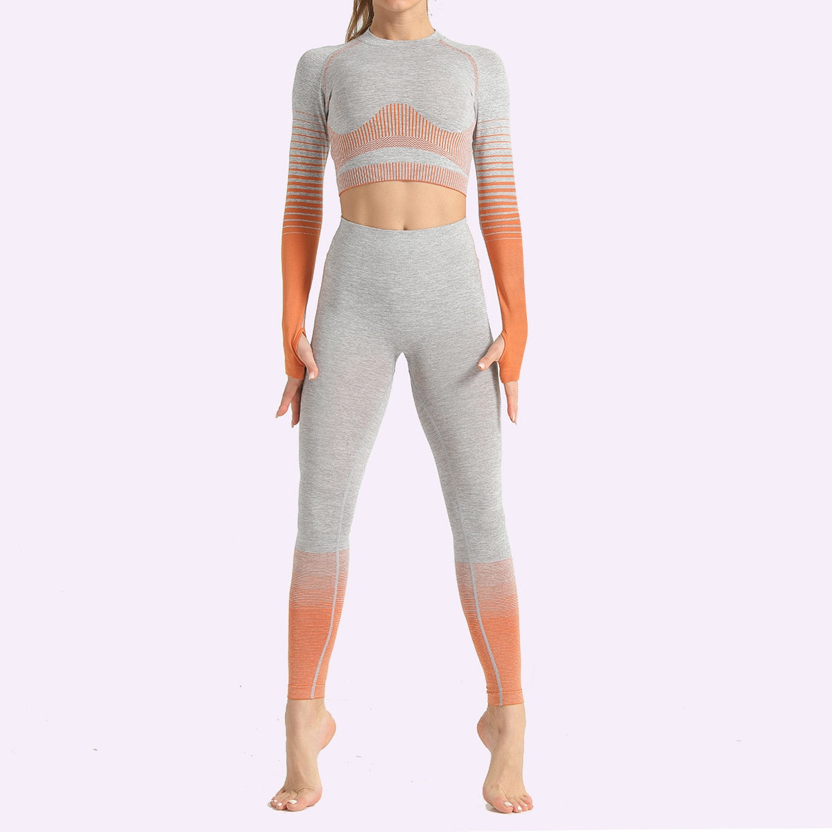 Seamless Women Yoga Set Long Sleeve Top Shirts High Waist Belly Control Sport Leggings Tights Gym Clothes Seamless Sport Suit