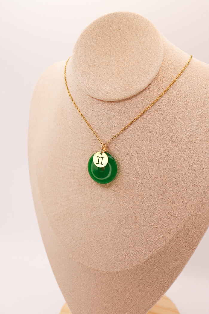 CUSTOMIZED | Jade Donut Pendant + Astro Charm