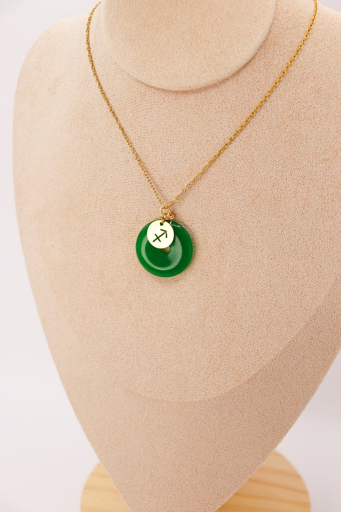 CUSTOMIZED | Jade Donut Pendant + Astro Charm